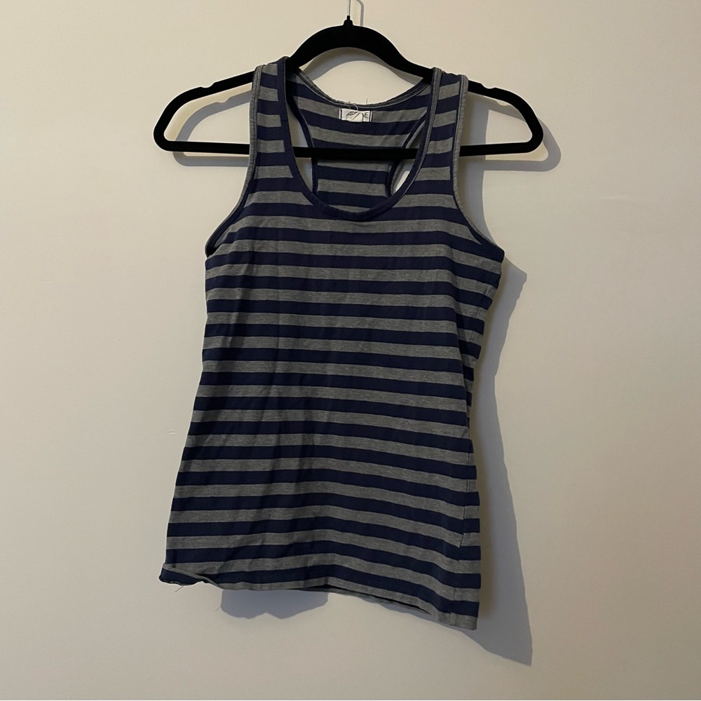 Striped Navy and Gray Women's Tank Top